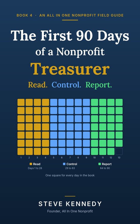 Cover of The First 90 Days of a Nonprofit Treasurer by Steve Kennedy