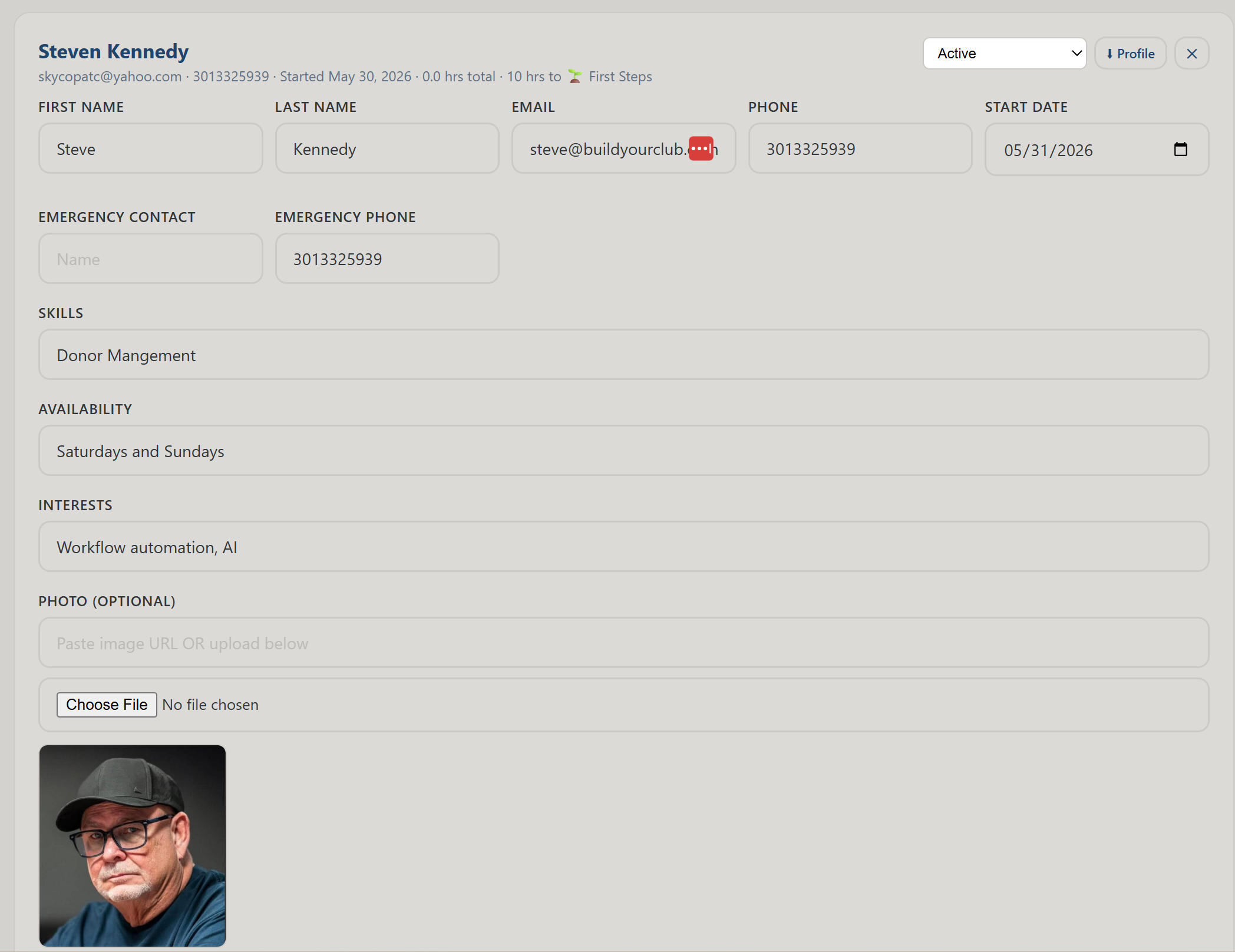 Volunteer Management, volunteer directory